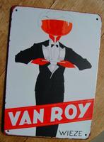 VAN ROY REKLAME BIER -METAAL-, Ophalen of Verzenden, Gebruikt, Reclamebord