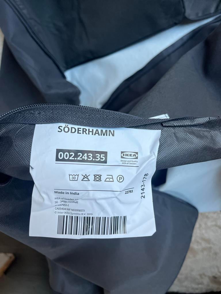 IKEA Söderhamn chaise longue hoes donkergrijs, Eenpersoons, Ophalen of Verzenden, Zo goed als nieuw, Minder dan 150 cm