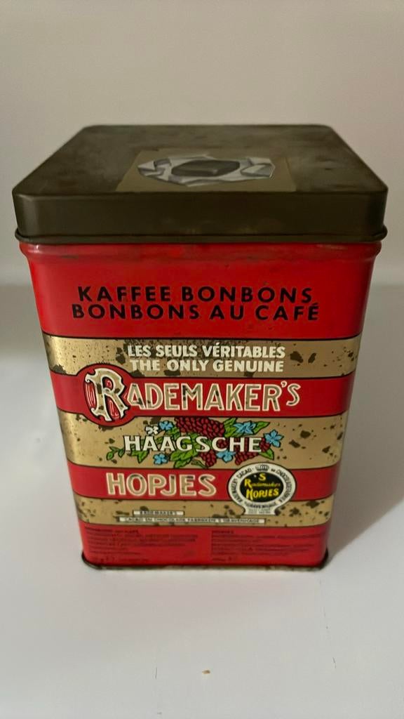 Vintage Rademaker's Haagsche Hopjes Blik - Koffiebonbons, Verzamelen, Ophalen of Verzenden, Gebruikt, Koffie, Overige merken