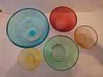 Set van 5 mooie vintage glazen schaaltjes, Ophalen of Verzenden