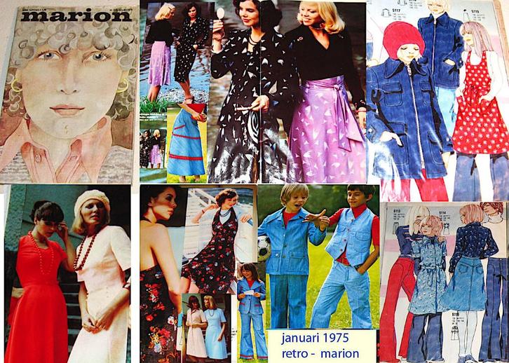 MARION  januari 1975 -vintage patronen / mooie jaren 70 mode, Hobby en Vrije tijd, Kledingpatronen, Zo goed als nieuw, Vrouw, Marion