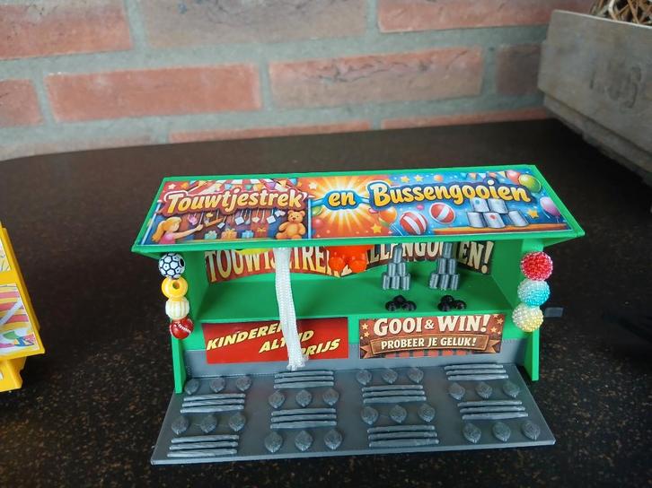 Touwtjestrek en Bussengooien KERMIS MINIATUUR, Hobby en Vrije tijd, Modelbouw | Auto's en Voertuigen, Nieuw, Overige typen, 1:50 of kleiner