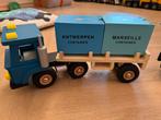 Houten speelgoed vrachtwagen met containers, Ophalen of Verzenden, Zo goed als nieuw