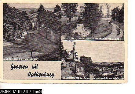 Ansichtkaart	Valkenburg	3-luik, Verzenden, 1940 tot 1960, Gelopen, Limburg