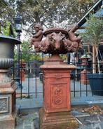 Gietijzeren tuinvazen tuinvaas bloempot bloembak op sokkel, Ophalen of Verzenden, Nieuw