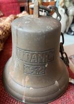 Antiek Groot Brons/Koper Scheepsbel met Klepel en Koord 1912, Ophalen of Verzenden