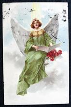 Engel uit de hemel, met rozen en bladmuziek, 1907, Verzenden, Voor 1920, Gelopen, Overige thema's