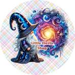 L1458 icing frosting tovenaar 18cm eetbare taart print top, Ophalen of Verzenden, Nieuw, Taarten, Versiering