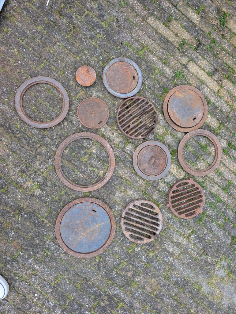 Oude kachel ringen en deksels, Antiek en Kunst, Ophalen of Verzenden