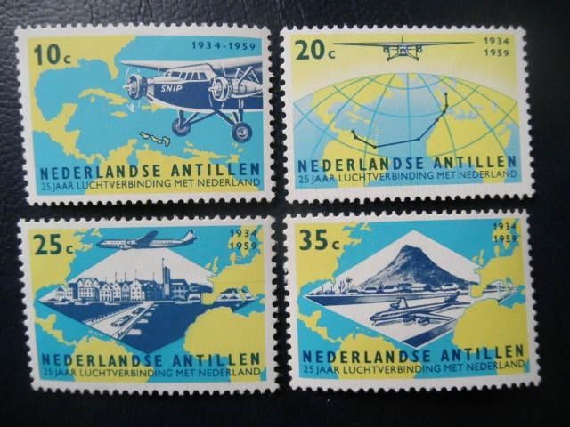 Postzegels vliegtuigen Nederlandse Antillen 1959 cw 4,00 pf., Ophalen of Verzenden, Postfris