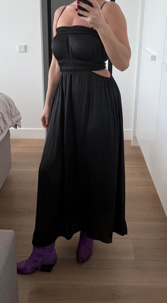 Maje satijn jurk maat 36, Kleding | Dames, Jurken, Zwart, Ophalen of Verzenden, Zo goed als nieuw, Maat 36 (S)