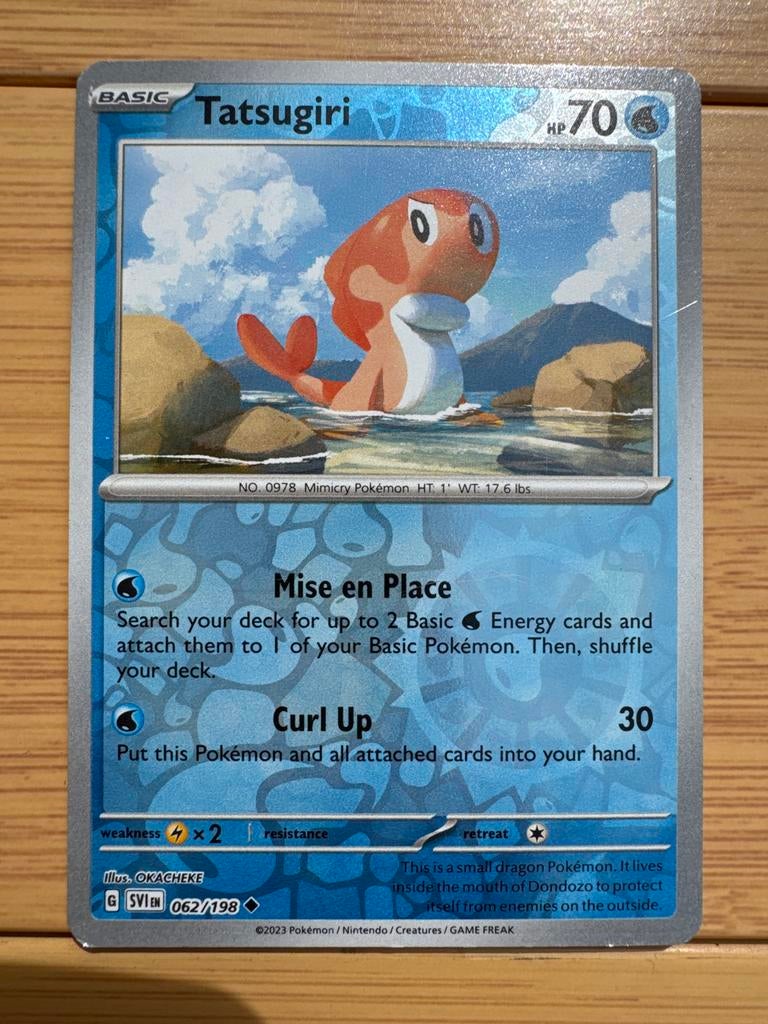 Tatsugiri Pokémon Kaart - SV:EN 062/198, Ophalen of Verzenden, Zo goed als nieuw, Losse kaart