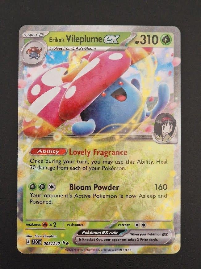 Erika's Vileplume EX Double Rare #003/217 Ascended Heroes, Ophalen of Verzenden, Nieuw, Losse kaart, Foil