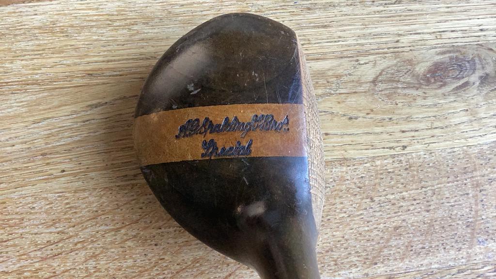 Antieke houten A.G. Spalding linkshandige golfclub., Sport en Fitness, Golf, Ophalen, Gebruikt, Club, Overige merken