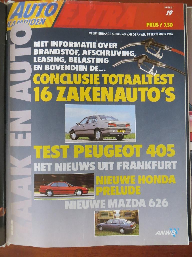 Autokampioen 19 1987 Peugeot 405, Honda Prelude, Mazda 626, Boeken, Auto's | Folders en Tijdschriften, Ophalen of Verzenden, Nieuw