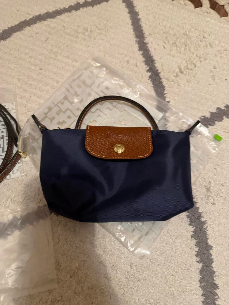 Longchamp le pliage mini, Sieraden, Tassen en Uiterlijk, Tassen | Damestassen, Ophalen of Verzenden, Zo goed als nieuw, Blauw