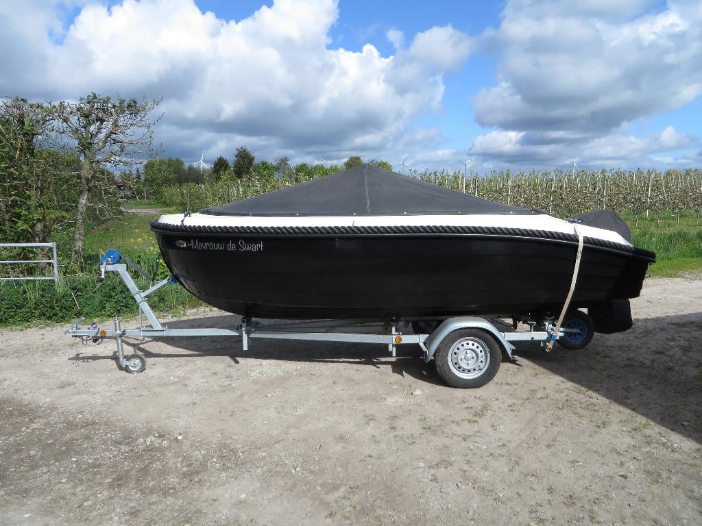 oudhuijzer sloep, Watersport en Boten, Sloepen, Zo goed als nieuw, 10 tot 30 pk, 3 tot 6 meter, Buitenboordmotor, Benzine, Polyester