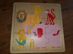 Houten kinder puzzel ( 9 puzzel stukjes), Ophalen of Verzenden, 10 tot 50 stukjes, Zo goed als nieuw