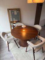 Eettafel rond japandi walnoot bruin 120cmn, Huis en Inrichting, Tafels | Eettafels, Japandi, Rond, Nieuw, Ophalen of Verzenden