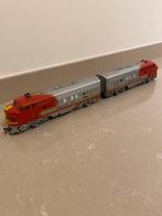 Marklin santa fe 3060 en bijwagen 4060, Wisselstroom, Gebruikt, Locomotief, Ophalen of Verzenden