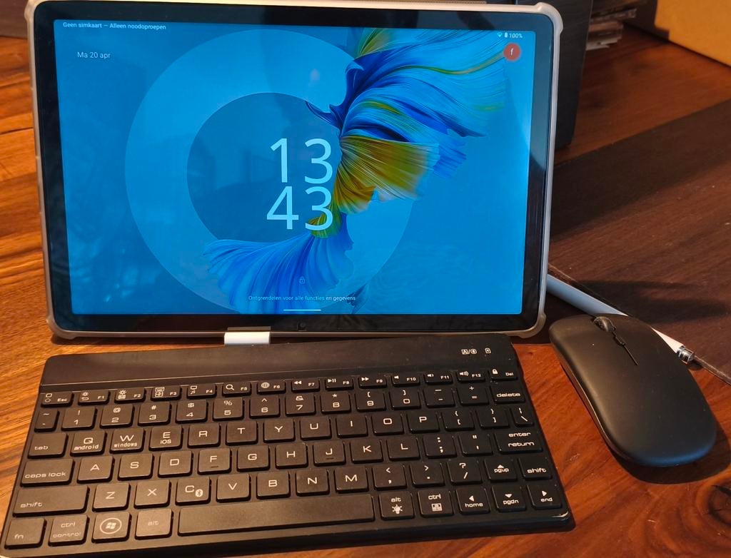 Android Tablet met Bluetooth Accessoires en Cover, Computers en Software, 10 inch, Onbekend, Ophalen of Verzenden, Zo goed als nieuw