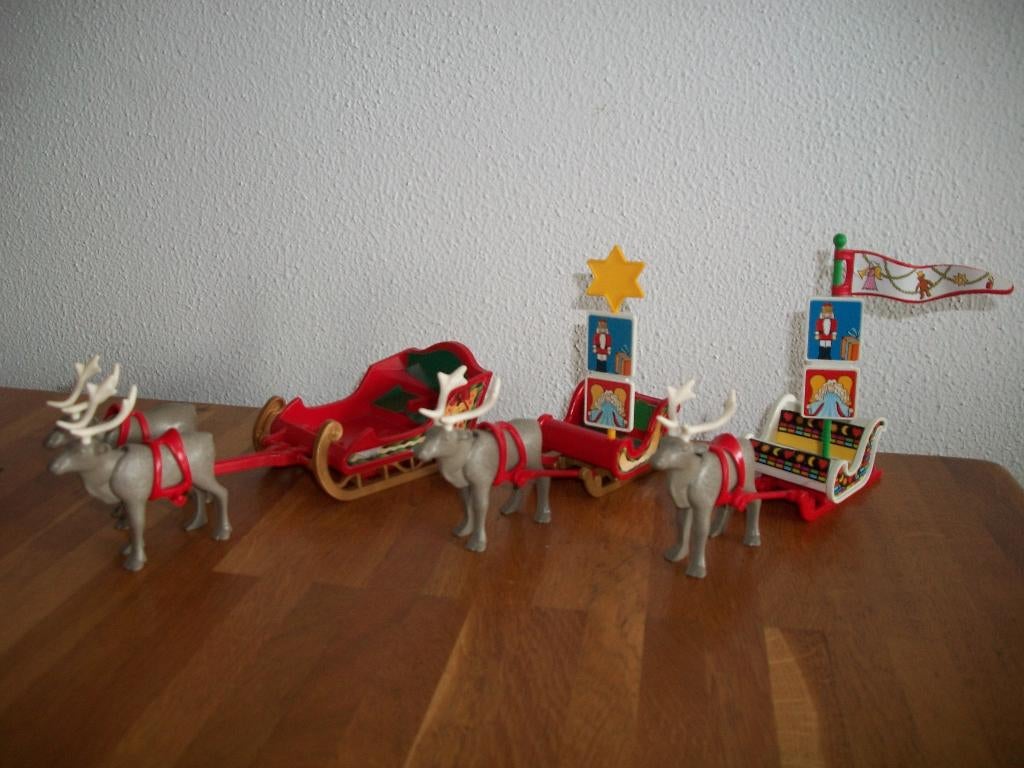 Arreslee / kerst / rendier / winter, Ophalen of Verzenden, Gebruikt, Complete set