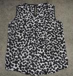 Zwart witte mouwloze blouse, maat 42, OUI, Ophalen of Verzenden, Zo goed als nieuw, Maat 42/44 (L), Zwart