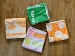 4x Vintage handdoek oranje / groen, Ophalen of Verzenden, Huis en Inrichting