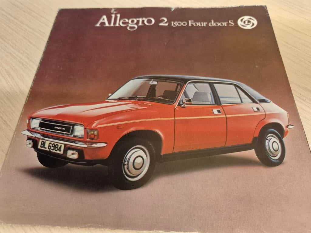 Jaren70 Austin Allegro S vinyl dak luxe snelle versie folder, Boeken, Ophalen of Verzenden, Zo goed als nieuw, Overige merken
