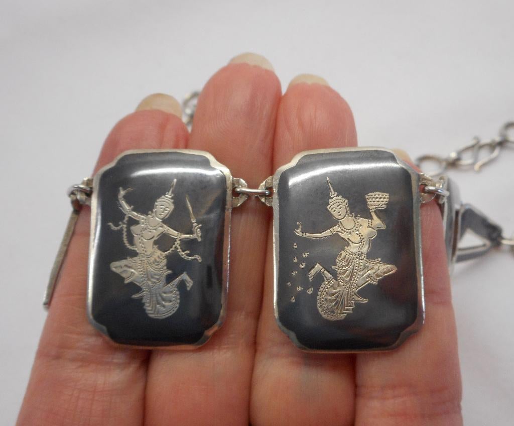 Prachtig Sterling zilveren antiek collier nr.1726, Sieraden, Tassen en Uiterlijk, Antieke sieraden, Verzenden, Zilver, Ketting