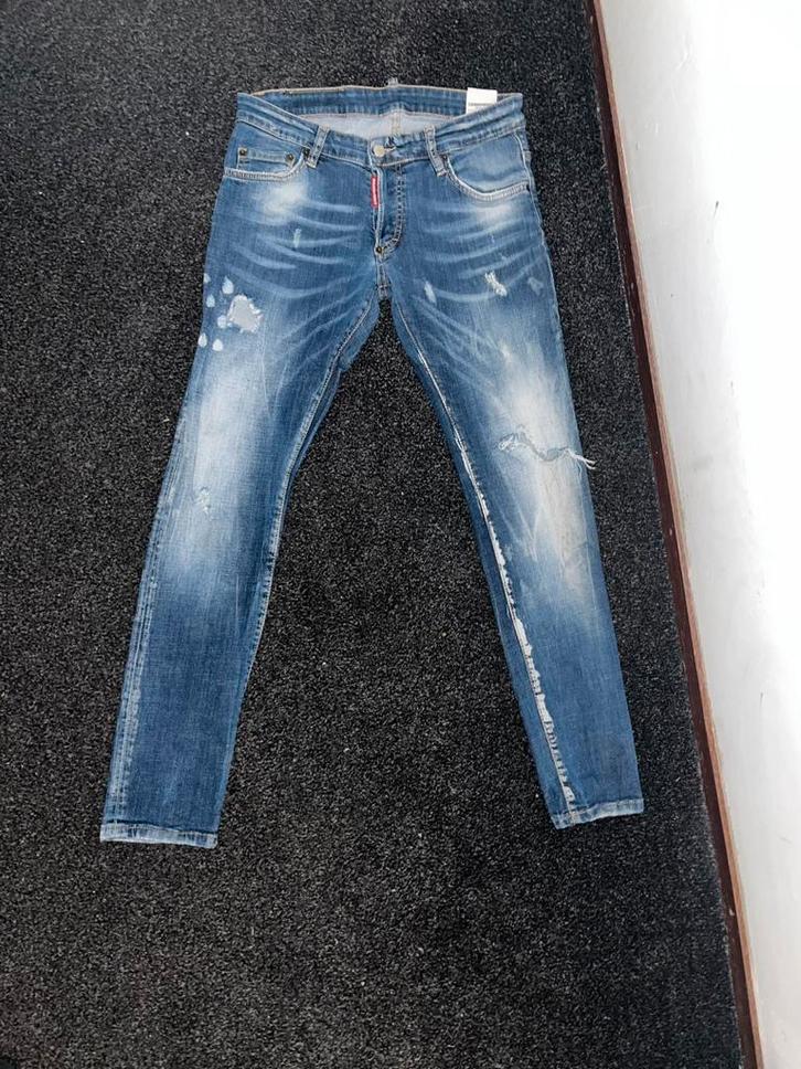 Dsquared broek maat 46, Kleding | Heren, Spijkerbroeken en Jeans, Zo goed als nieuw, W32 (confectie 46) of kleiner, Blauw, Ophalen of Verzenden
