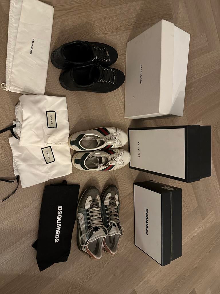 Schoenen van Gucci, Balenciaga en D2, Kleding | Dames, Schoenen, Ophalen of Verzenden, Gedragen, Zwart, Sneakers of Gympen