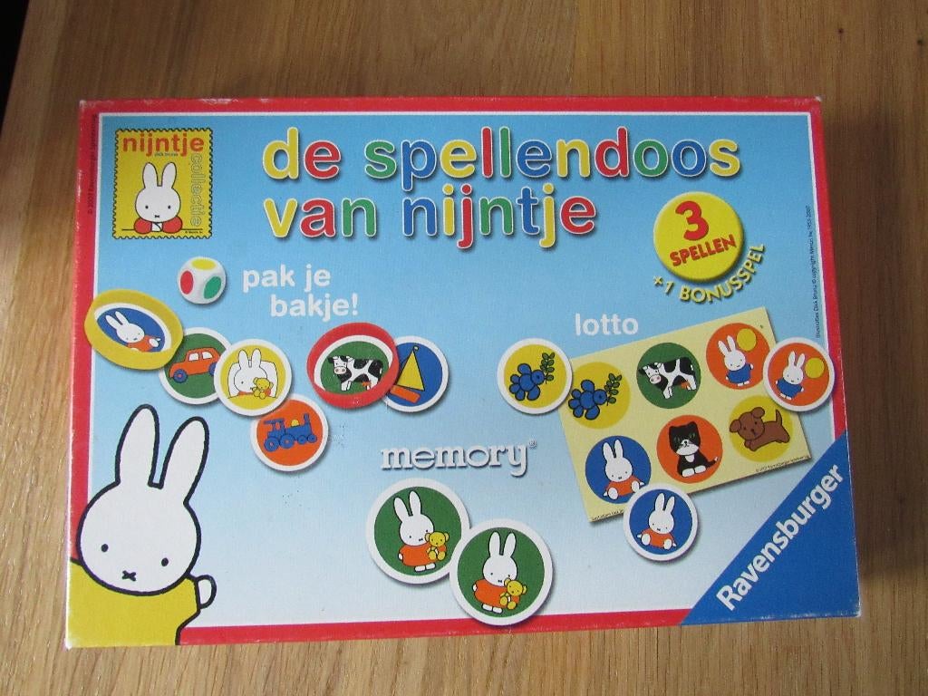 Leuke  NIJNTJE  Spellendoos.  Drie spelletjes  z.g.a.n., Ophalen of Verzenden, Zo goed als nieuw, Jongen of Meisje
