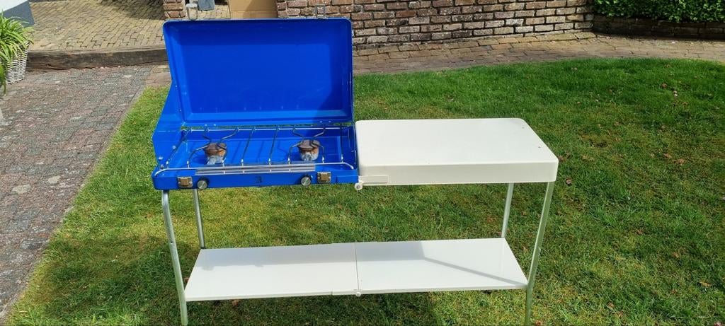 Inklapbaar Camping Gasfornuis met Keukenblad, Caravans en Kamperen, Ophalen of Verzenden