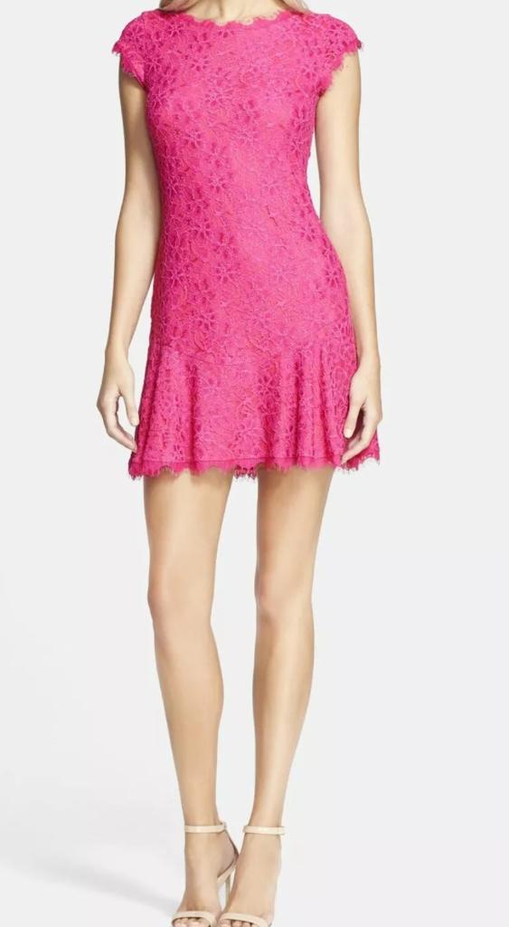 Diane von Furstenberg jurk S, Ophalen of Verzenden, Zo goed als nieuw, Knielengte, Roze