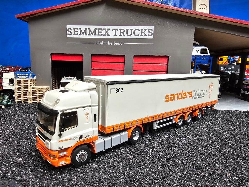 Wsi daf cf sanders fritom met zeiltrailer met stuuras, Ophalen, Zo goed als nieuw, Bus of Vrachtwagen, Wsi