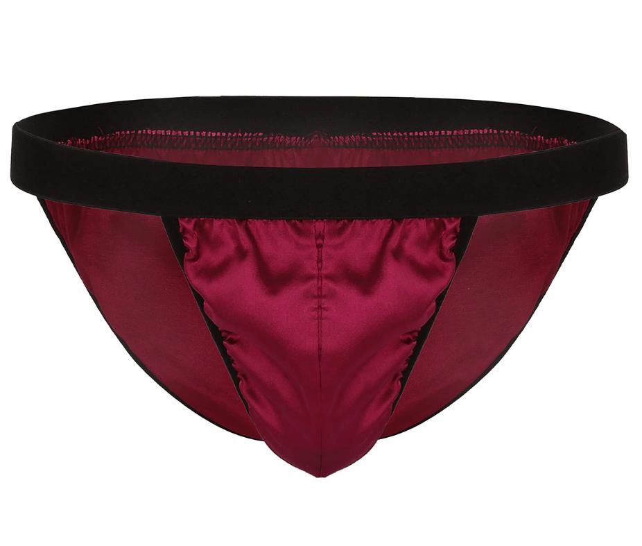 Rode satijnen slip / heren mannen onderbroek glimmende, Verzenden, Rood, Slip
