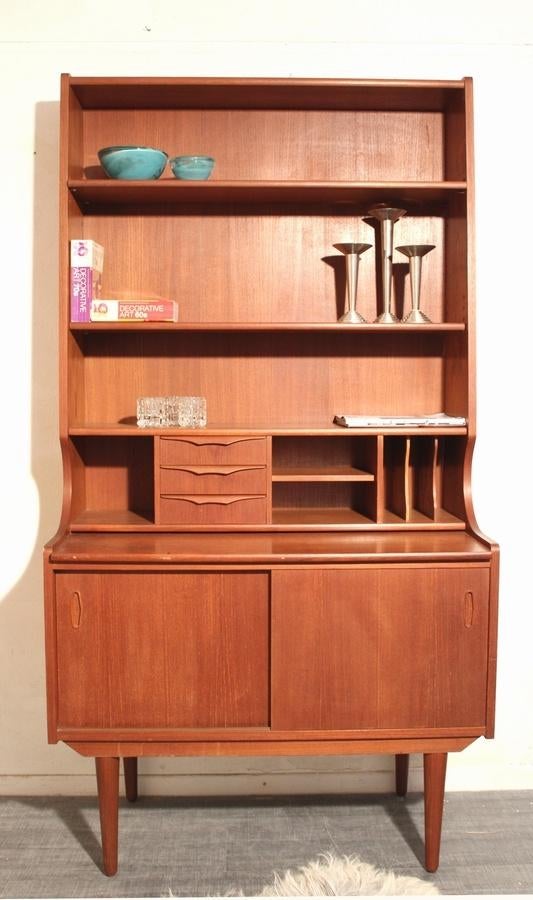 Deens mid century teakhouten wandmeubel vintage design, Gebruikt, -, -, Ophalen of Verzenden