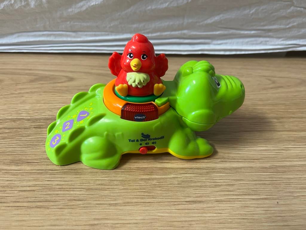 Vtech Tol & Dol Krokodil met vogel, Ophalen of Verzenden, Zo goed als nieuw, Overige typen, Met geluid