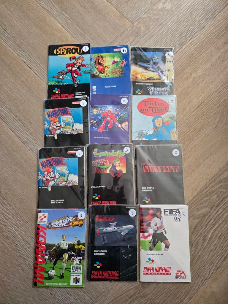 Diverse handleidingen SNES / N64, Spelcomputers en Games, Games | Nintendo Super NES, 3 spelers of meer, Ophalen of Verzenden