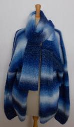 Super zachte set van handmade vest en sjaal! XXL, Ophalen of Verzenden, Zo goed als nieuw, Maat 46/48 (XL) of groter, Blauw