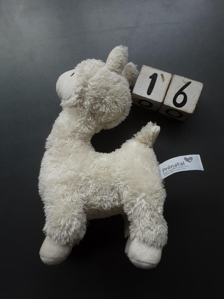 Prenatal lama alpaca knuffel wit, Kinderen en Baby's, Speelgoed | Knuffels en Pluche, Ophalen, Zo goed als nieuw, Overige typen