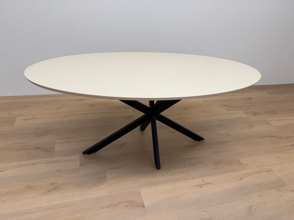 Ovale eettafel Fenix Beige Luxor 180x90 - Direct Leverbaar, Zo goed als nieuw, 150 tot 200 cm, Ovaal, Info@betaalbaar-design.nl