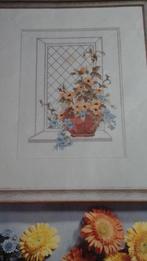 bloemen borduurpakketje, samengesteld uit een tijdschrift, Ophalen of Verzenden, Zo goed als nieuw, Handborduren, Borduurpakket