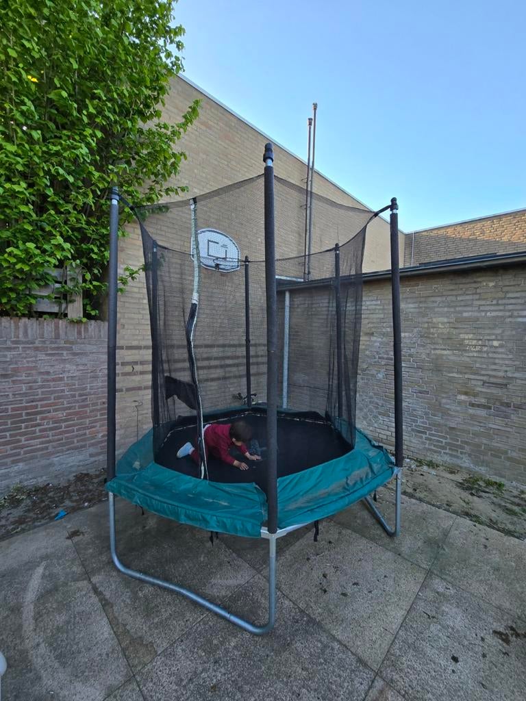 Kindertrampoline met veiligheidsnet - Max 150kg, Ophalen of Verzenden