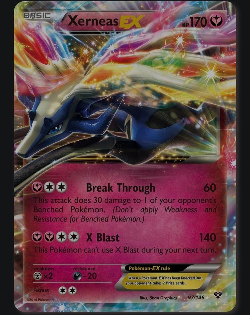 Pokémon Kaart Xerneas EX (Foil) - XY Base Set 97/146, Ophalen, Zo goed als nieuw, Losse kaart, Foil