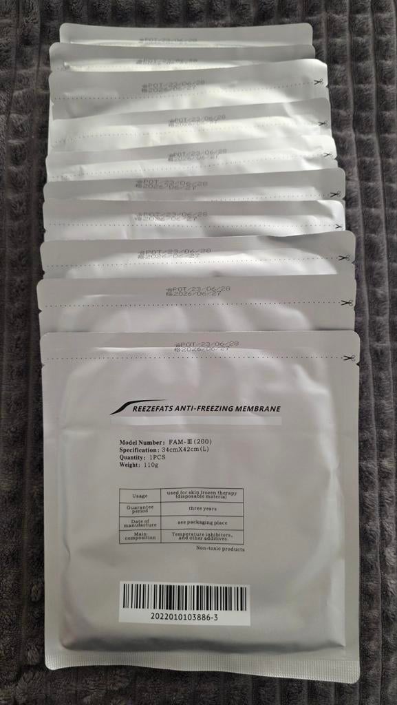 10x Antivriesmembranen voor Cryolipolyse - 34x42cm (L), Ophalen of Verzenden, Nieuw, Gehele gezicht, Overige typen