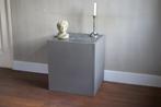 Brocante - Bijzet-bloktafel met marmeren plaat!, Ophalen, Gebruikt