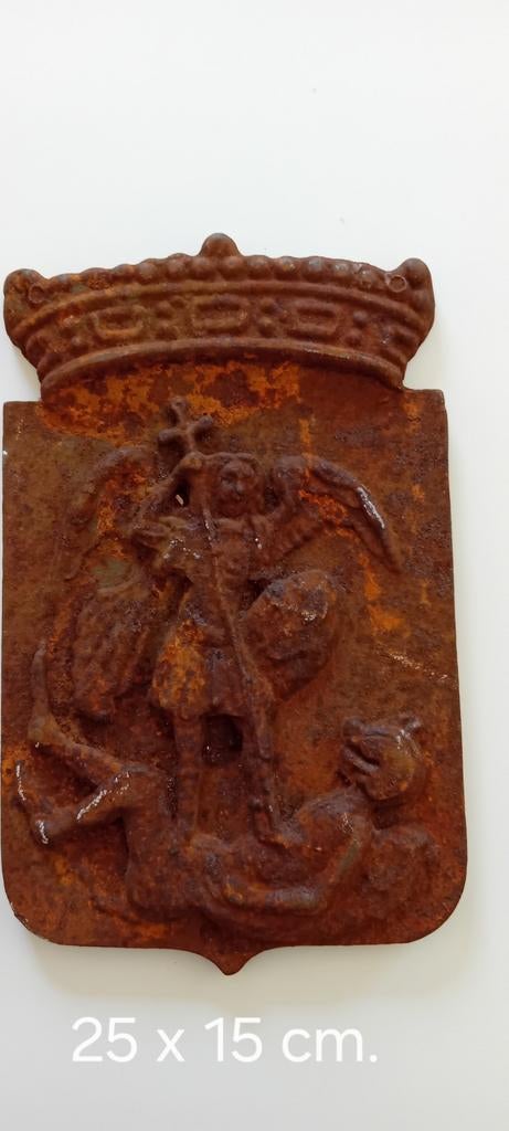 Oude gietijzeren haardplaat, Antiek en Kunst, Ophalen of Verzenden