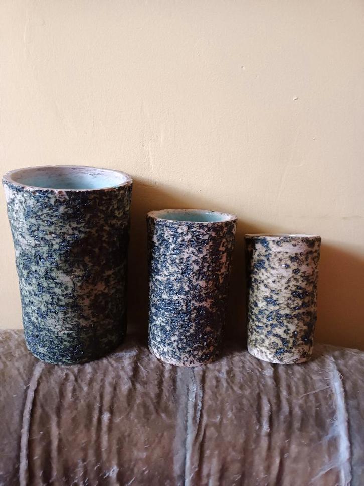 3x Berkenbast// CHAMOTTE keramiek, Antiek en Kunst, Antiek | Keramiek en Aardewerk, Ophalen of Verzenden